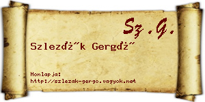 Szlezák Gergő névjegykártya